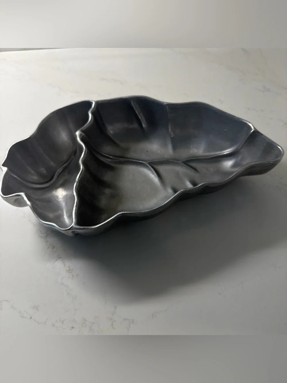 WILTON ARMETALE PEWTER LEAF CHILI PEPPER CHIP DIP SERVING Dish 15